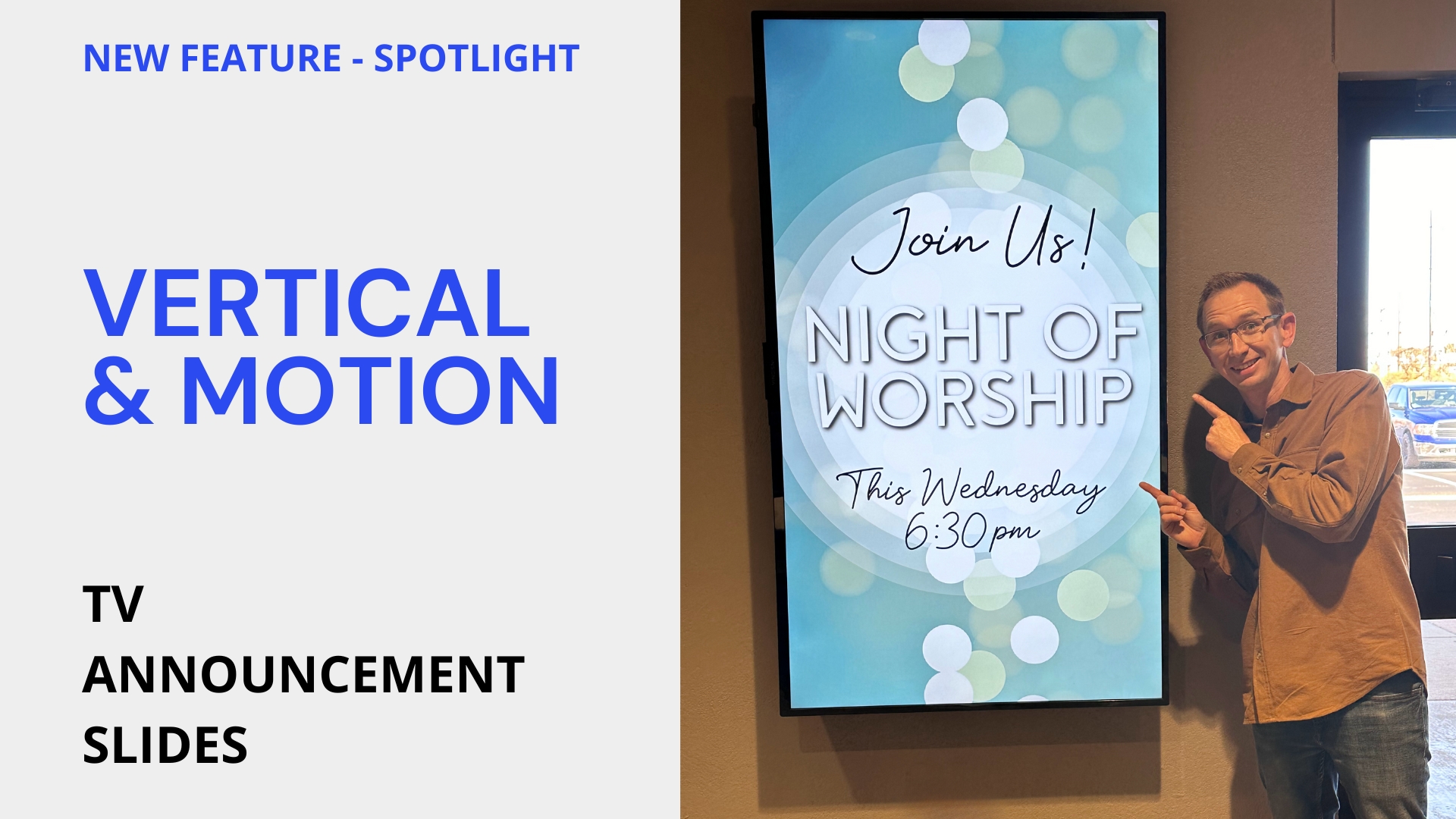 Vertical TV Announcements for Churches